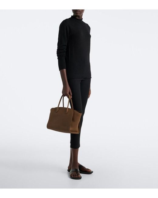 The Row Brown Marlo 12 Leather Tote Bag