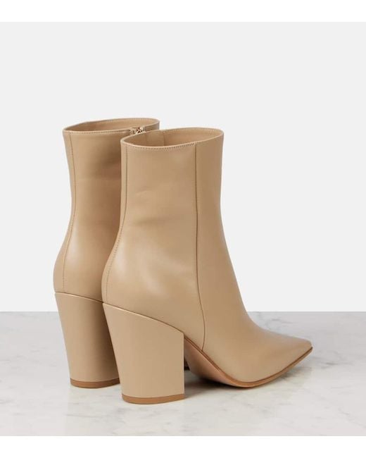 Gianvito Rossi Natural Keinna 85 Leather Ankle Boots