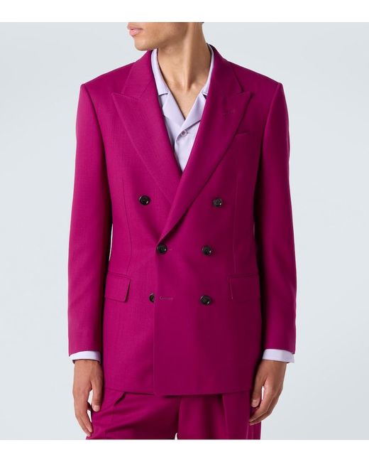 Tom Ford Pink Wool Twill Suit Jacket for men