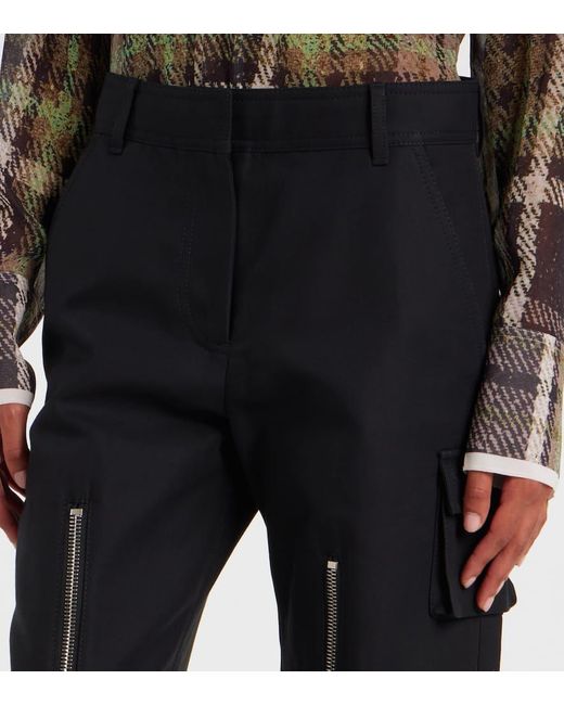 Acne Blue Layered Mid-Rise Cotton Satin Pants