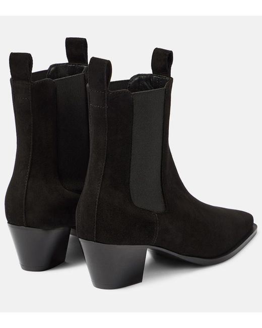 Totême Black The City Suede Ankle Boots