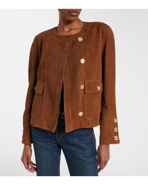 Saint Laurent Brown Suede Jacket