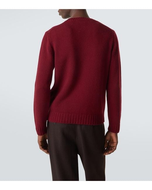 Jersey Gio De Cachemir Saman Amel de hombre de color Red