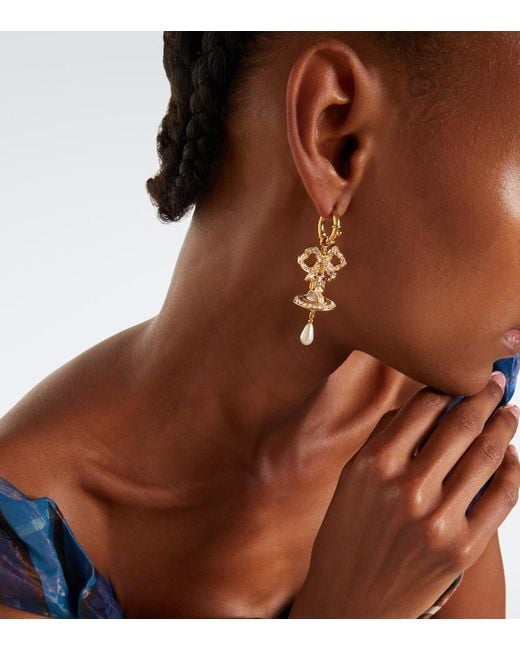 Vivienne Westwood White Rigoberta Embellished Faux Pearl Earrings