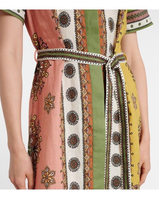 ALÉMAIS Green Hemdblusenkleid Contina Aus Leinen