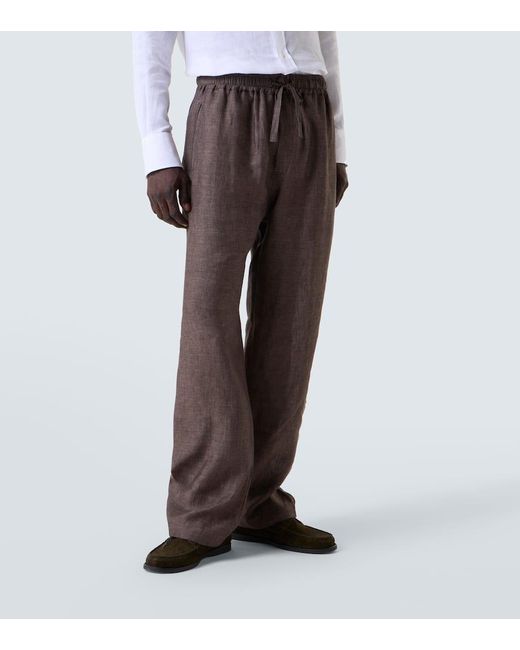 Pantalon Ample En Lin Saman Amel pour homme en coloris Brown