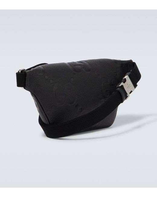 Gucci Black Logo-embossed Leather Belt Bag for men