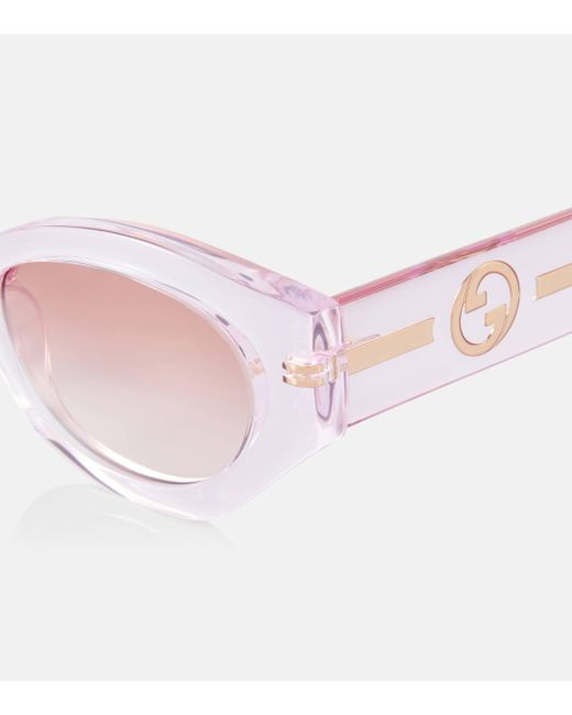 Gucci Pink Interlocking G Round Sunglasses