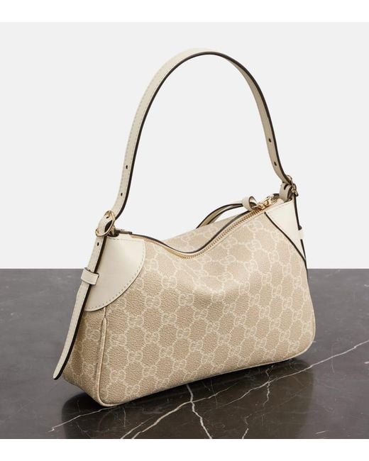 Gucci Natural Schultertasche Gg Emblem Small