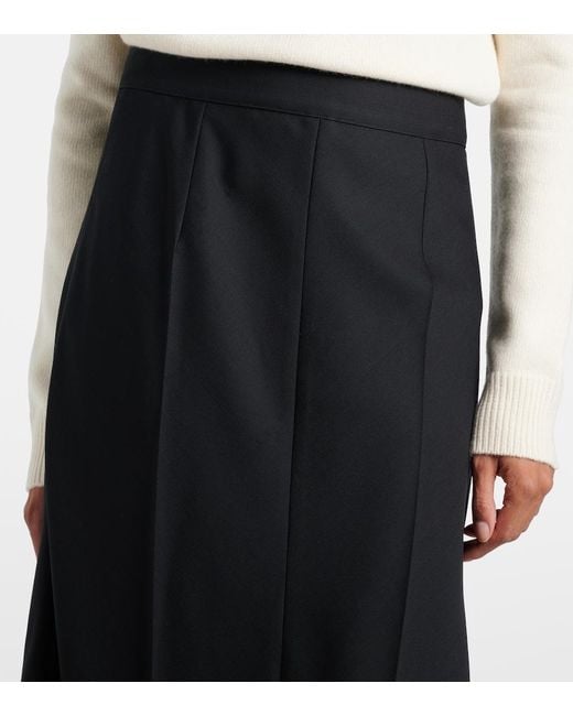 Plan C Black Wool Maxi Skirt