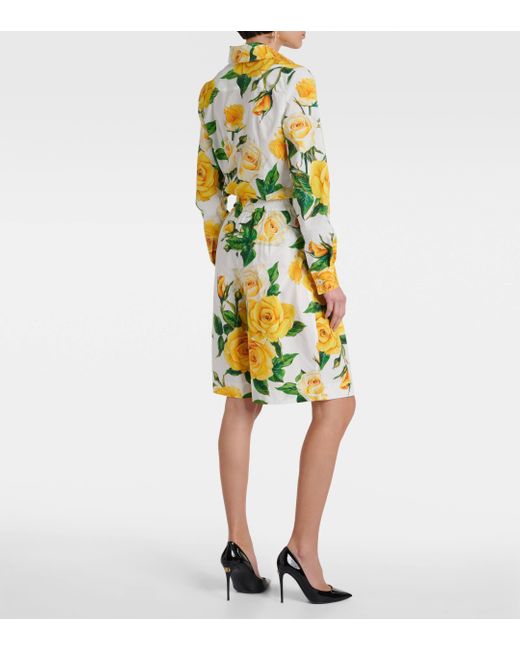 Dolce & Gabbana Yellow Floral Cotton Bermuda Shorts