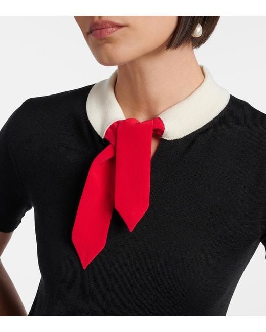 Valentino Black Maglia Vlogo Wool-Blend Sweater