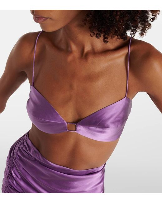 The Sei Purple Silk Bra Top