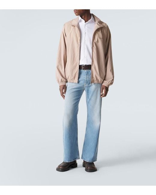 Acne Pink Logo Cotton Poplin Blouson Jacket for men