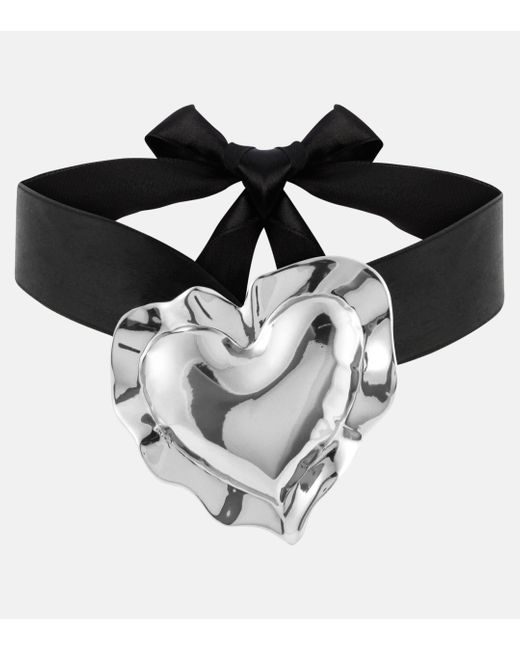 Nina Ricci Black Cushion Heart Necklace