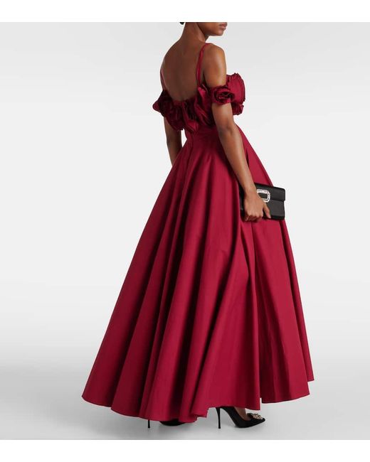 Vestido de fiesta de algodon con apliques Giambattista Valli de color Red