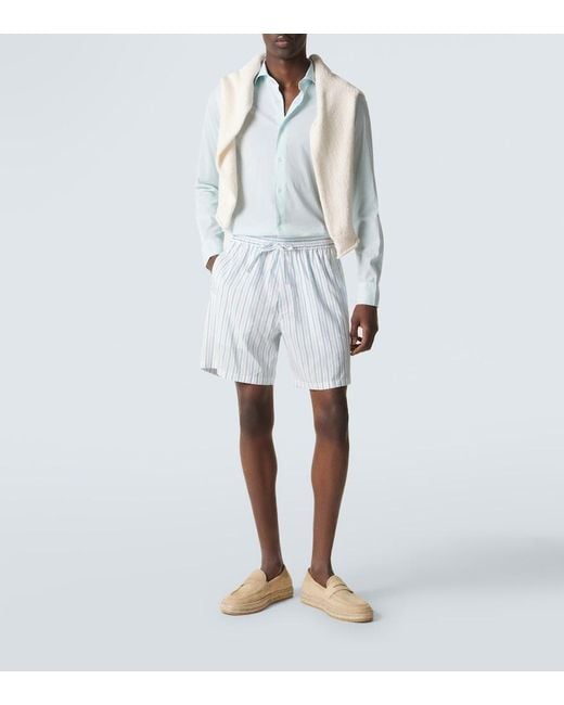Fedeli White Cotton-Blend Shirt for men
