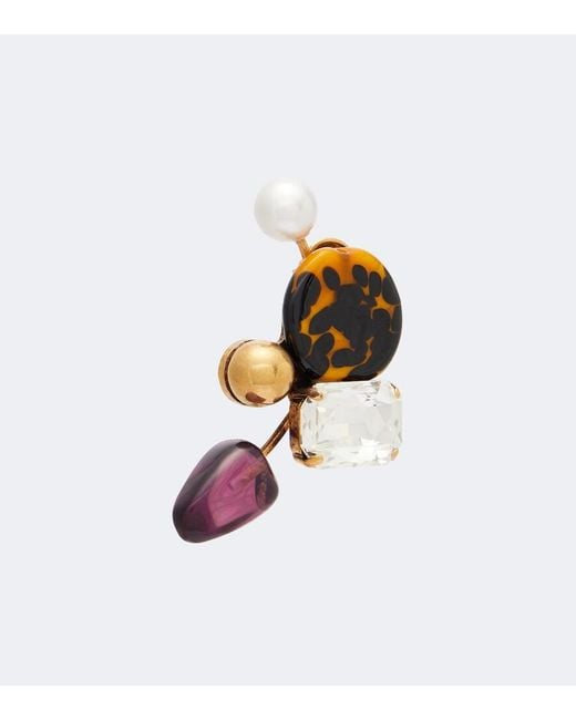 Dries Van Noten White Embellished Earrings