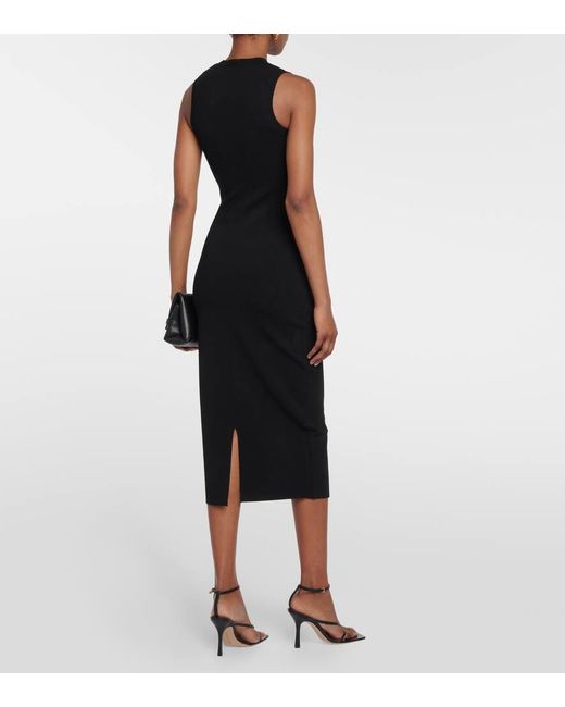 Victoria Beckham Black Sleeveless Cut Out Midi Dress