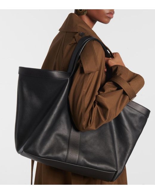 Saint Laurent Black Tote Y Aus Leder