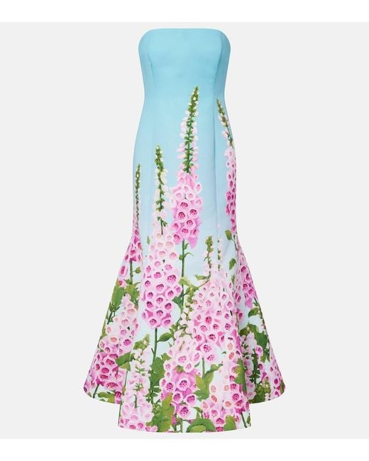 Oscar de la Renta White Foxglove Corset Gown