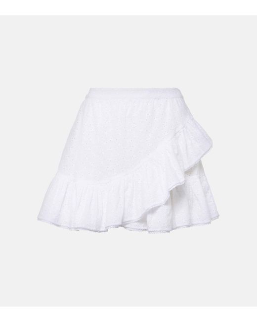Poupette White Bova Broderie Anglaise Cotton Miniskirt