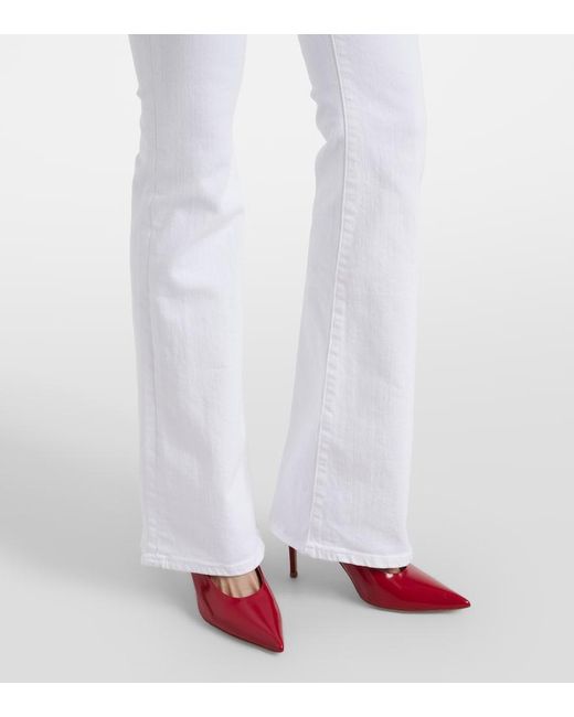 Veronica Beard White Beverly High-Rise Flared Jeans