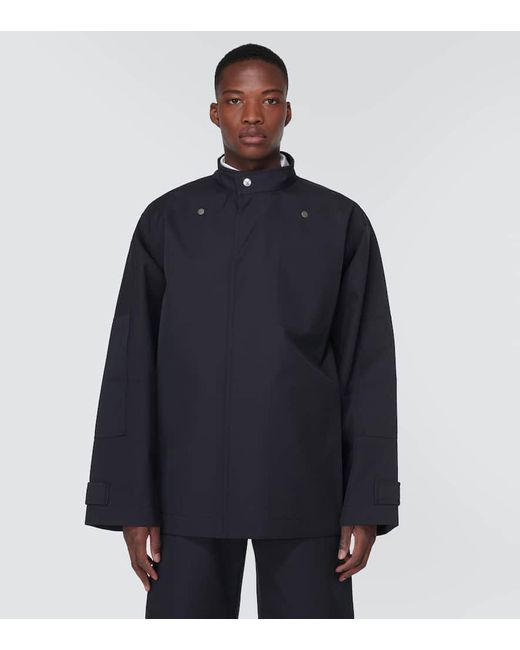 Bottega Veneta Jacke Aus Wolle Und Baumwolle in Blue für Herren