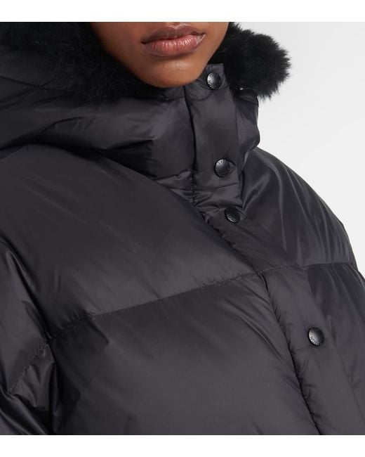 Yves Salomon Black Shearling-Trimmed Down Jacket