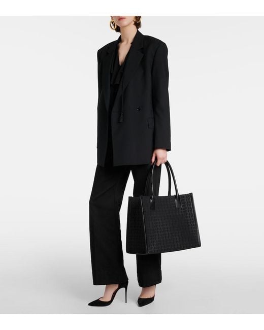 Christian Louboutin Black By My Side E/W Large Canvas Tote Bag