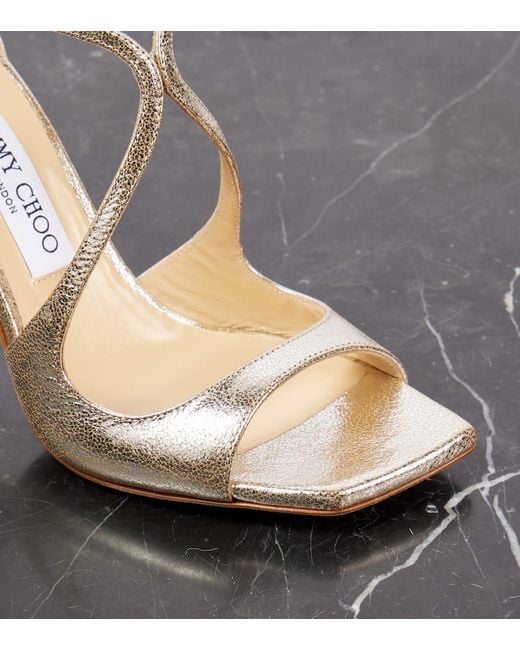 Jimmy Choo Metallic Azia 95 Leather Sandals