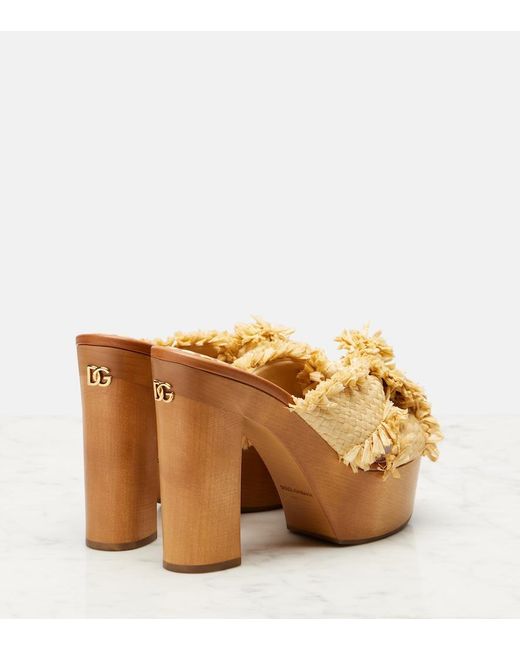 Dolce & Gabbana Brown Platform Flip-Flops
