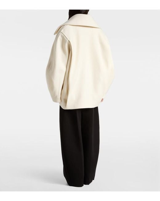 Jacquemus Natural Ovalo Virgin Wool Peacoat