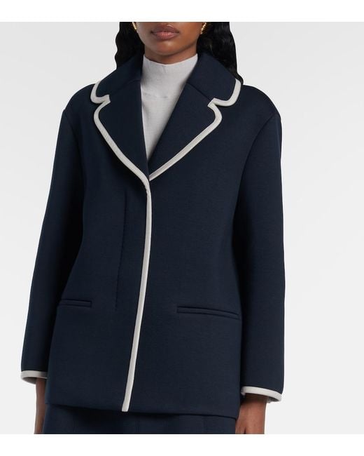 Max Mara Blue Single-Breasted Jersey Blazer