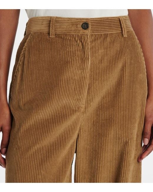 Miu Miu Brown Weite Hose Aus Baumwoll-Cord