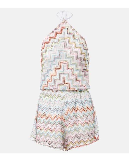 Missoni White Zigzag Crochet Romper