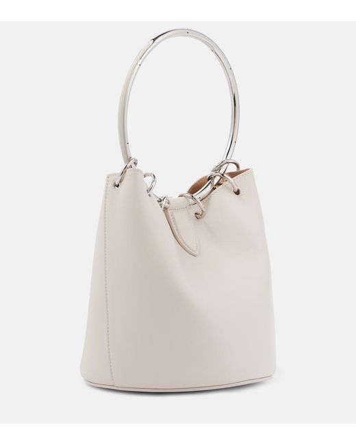 Alaïa White Ring Medium Leather Bucket Bag