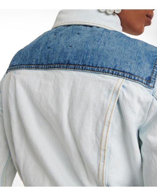 Dorothee Schumacher White Denim Love Patchwork Denim Jacket