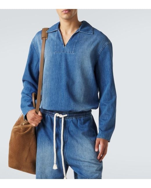 Commas Blue Denim Overshirt for men