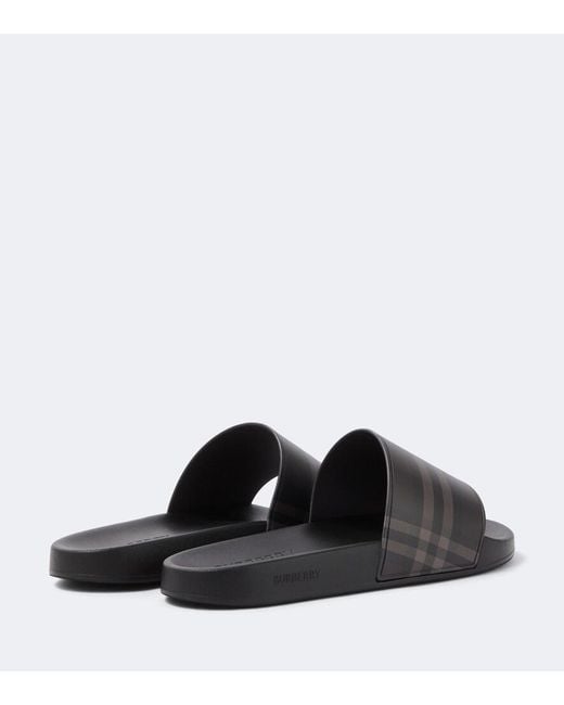 Burberry Black Check Slides for men