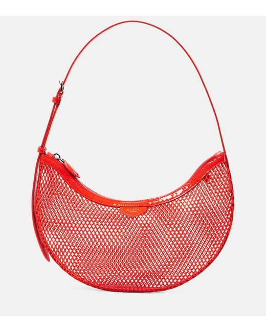 Alaïa Red One Piece Demi Lune Mesh Shoulder Bag