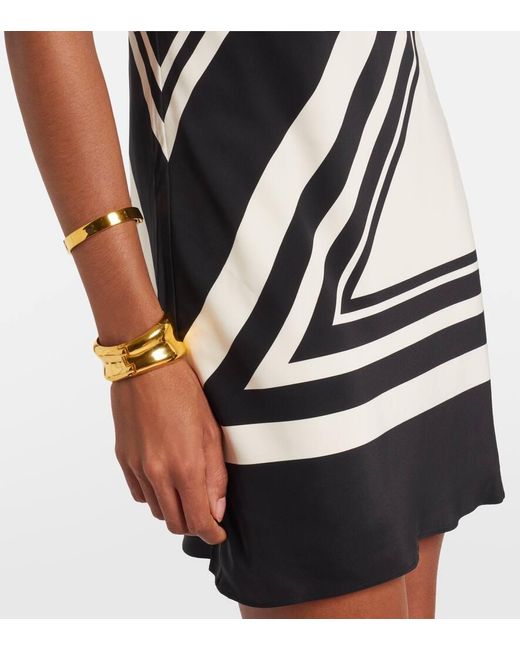Sir Black Pietra Printed Silk Crepe Minidress
