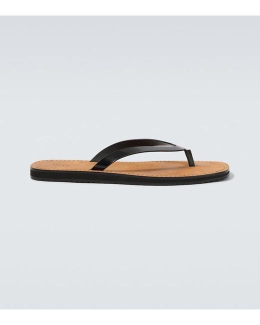 The Row Brown City Leather Thong Sandals for men