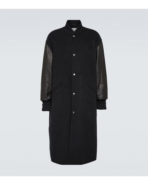 Jil Sander Black Cashmere And Leather Coat for men