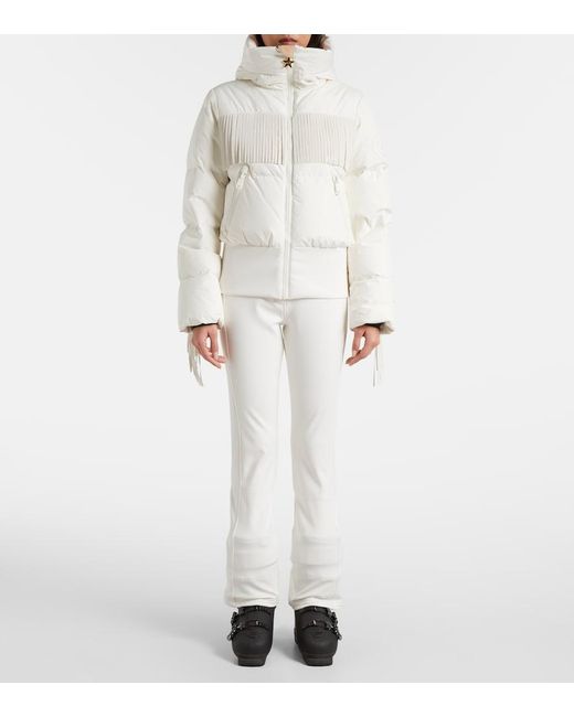 Goldbergh White Marna Fringed Down Ski Jacket