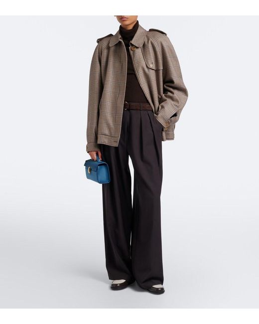 SAVETTE Blue Symmetry Pochette Small Suede Top-Handle Bag