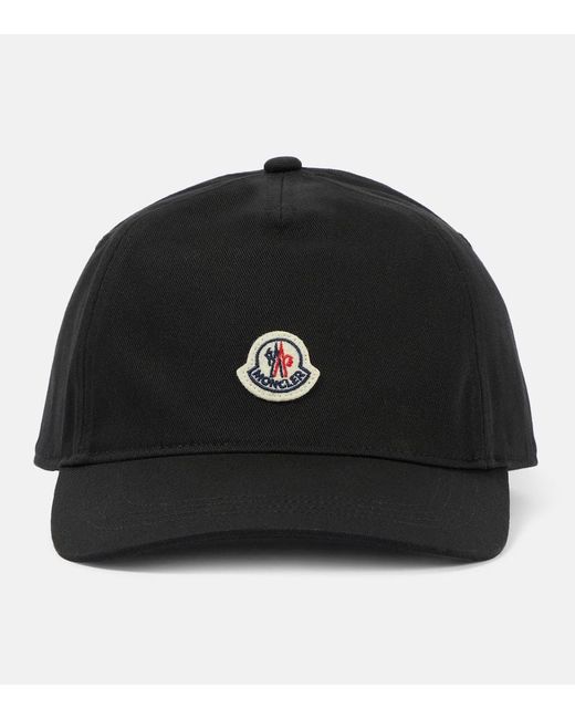 Gorra de lona con logo Moncler de color Black