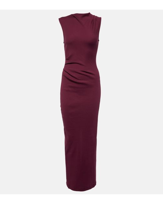 Dorothee Schumacher Purple Simply Timeless Cotton Jersey Maxi Dress