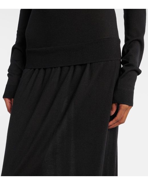 Totême  Black Silk-Blend Maxi Dress