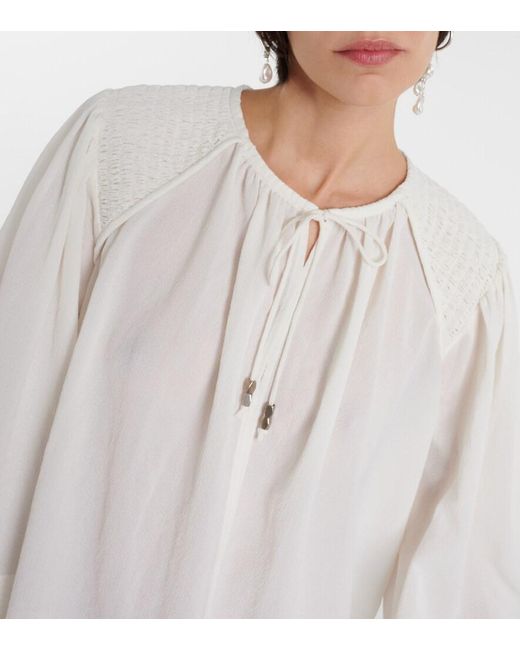 Isabel Marant Natural Lamaya Crepe Blouse